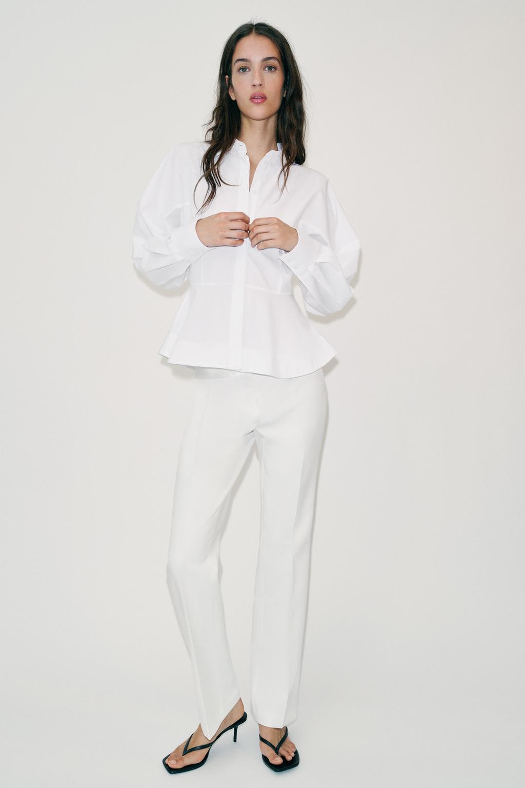 РУБАШКА ИЗ ПОПЛИНА С БАСКОЙ