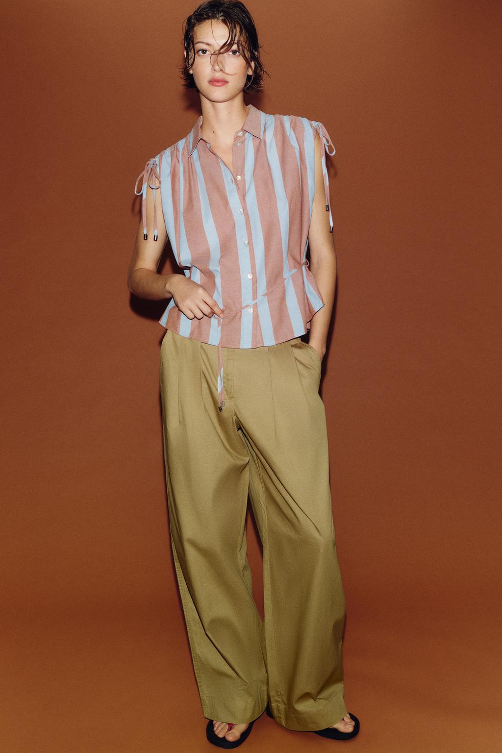 РУБАШКА В ПОЛОСКУ СО ШНУРКАМИ