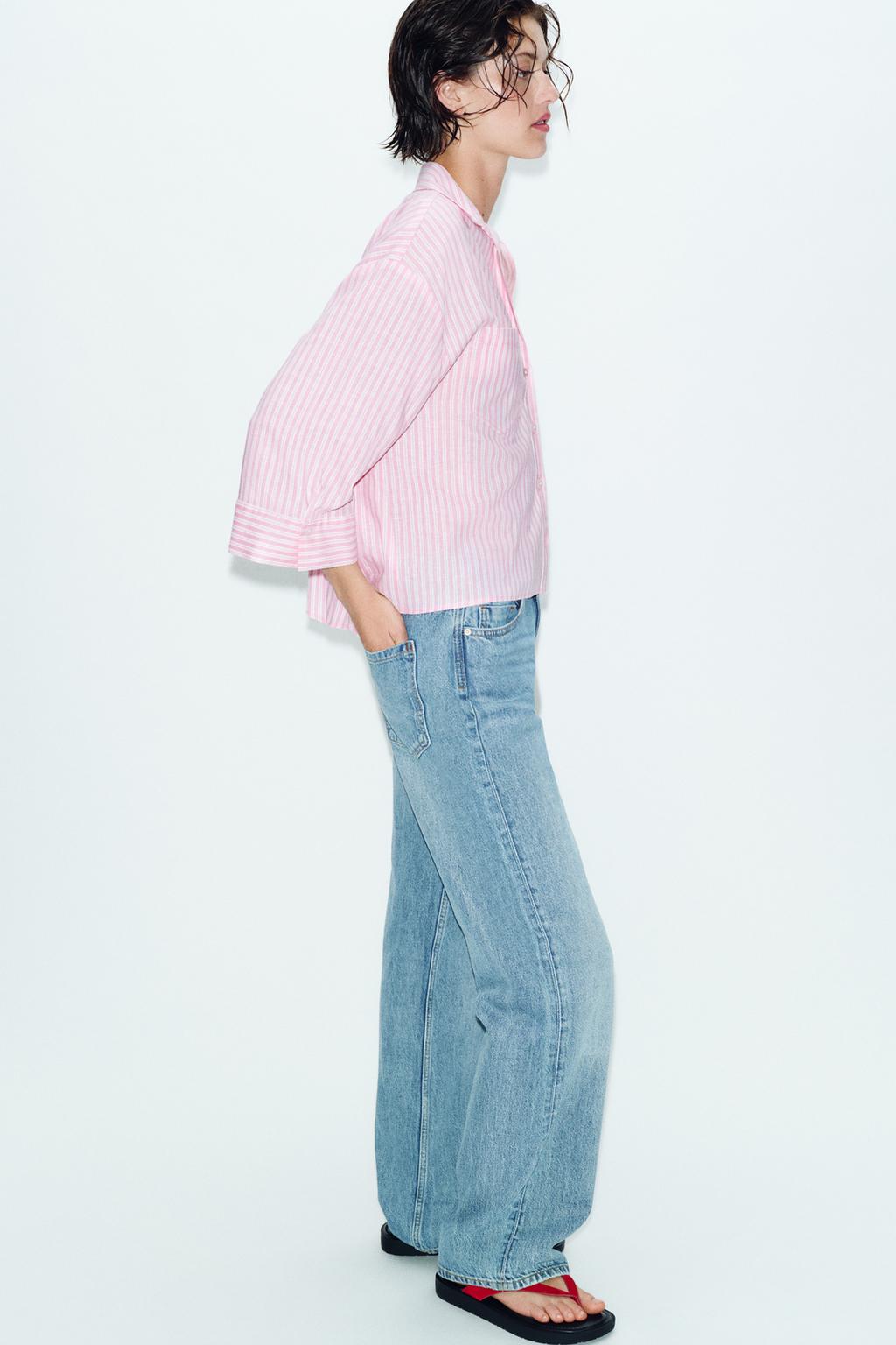 РУБАШКА ИЗ СМЕСОВОГО ЛЬНА СВОБОДНОГО КРОЯ