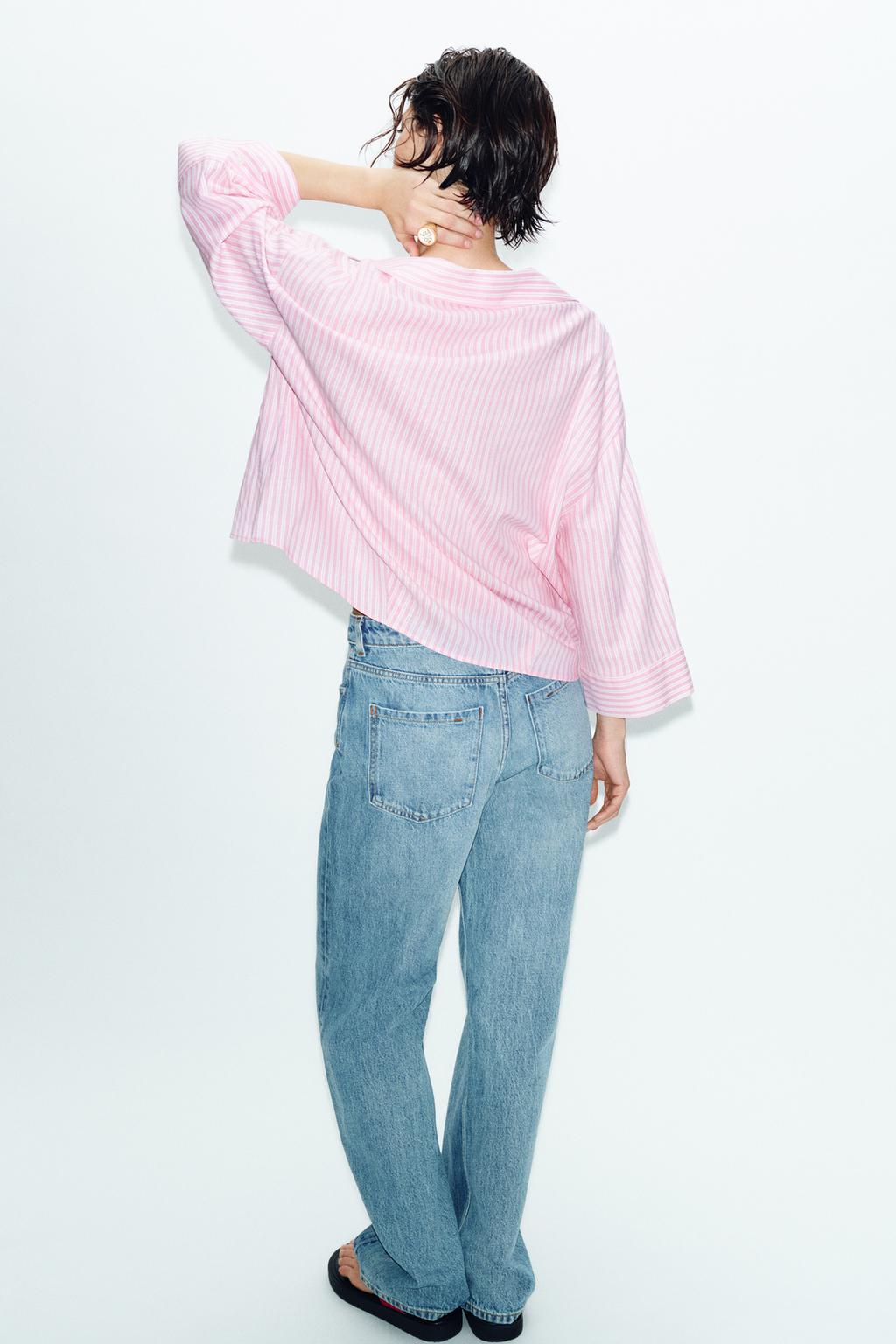 РУБАШКА ИЗ СМЕСОВОГО ЛЬНА СВОБОДНОГО КРОЯ