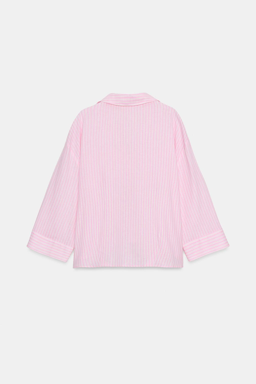 РУБАШКА ИЗ СМЕСОВОГО ЛЬНА СВОБОДНОГО КРОЯ