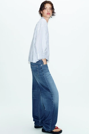 Свободная рубашка из льна