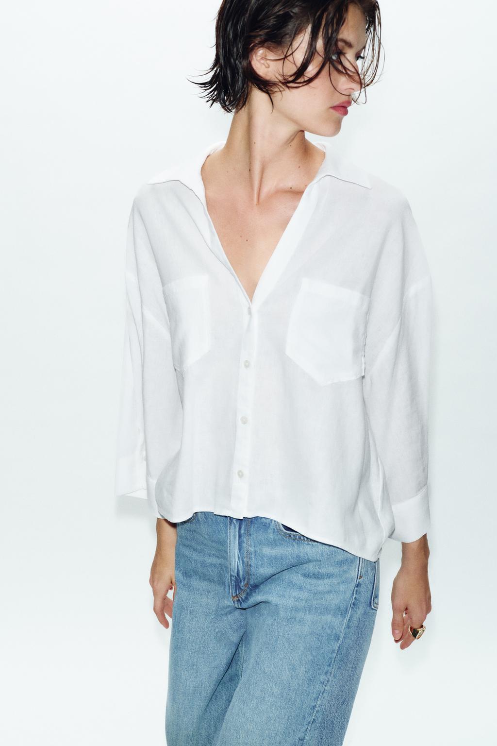 СВОБОДНАЯ РУБАШКА ИЗ СМЕСОВОГО ЛЬНА