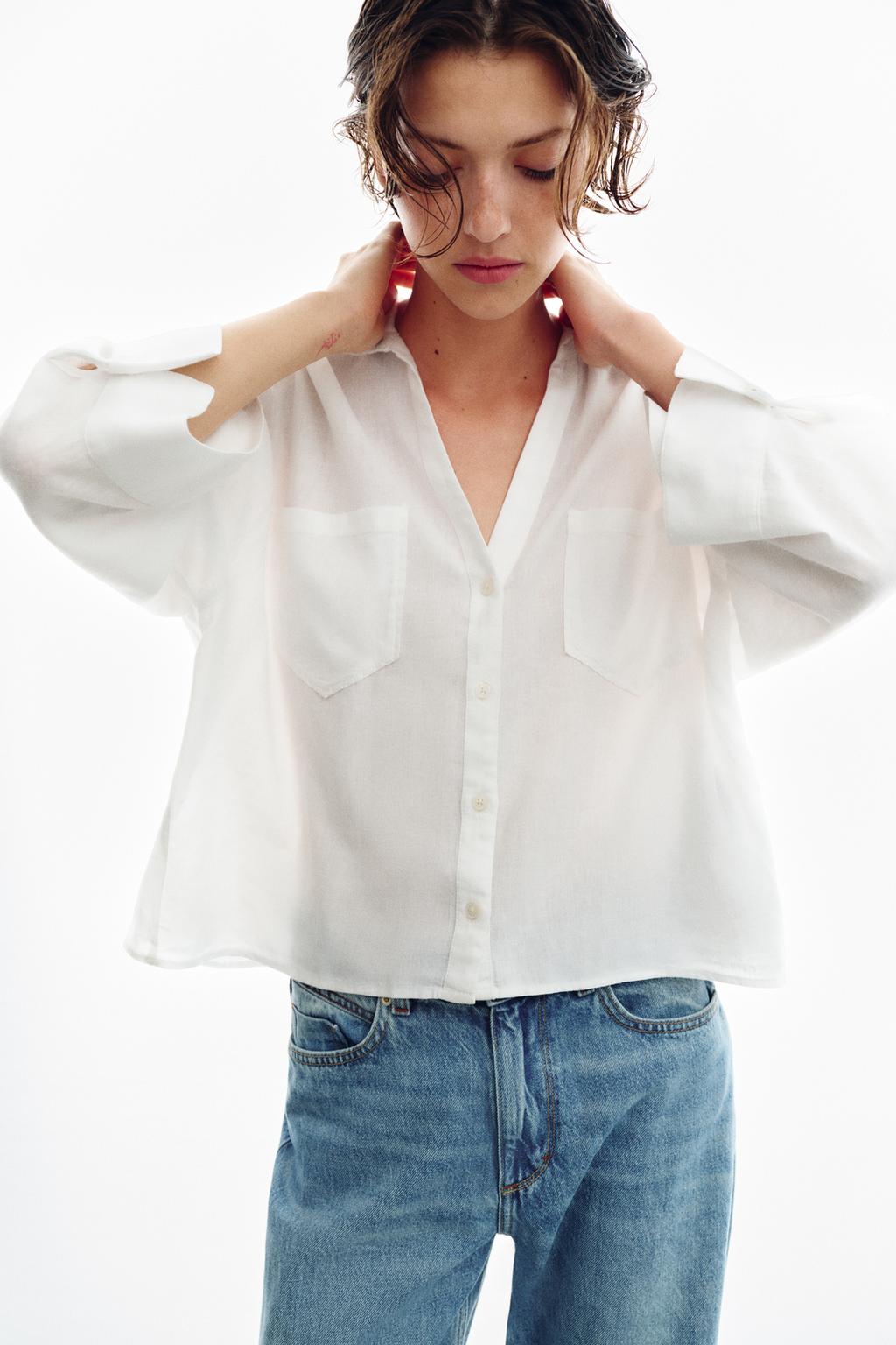 СВОБОДНАЯ РУБАШКА ИЗ СМЕСОВОГО ЛЬНА