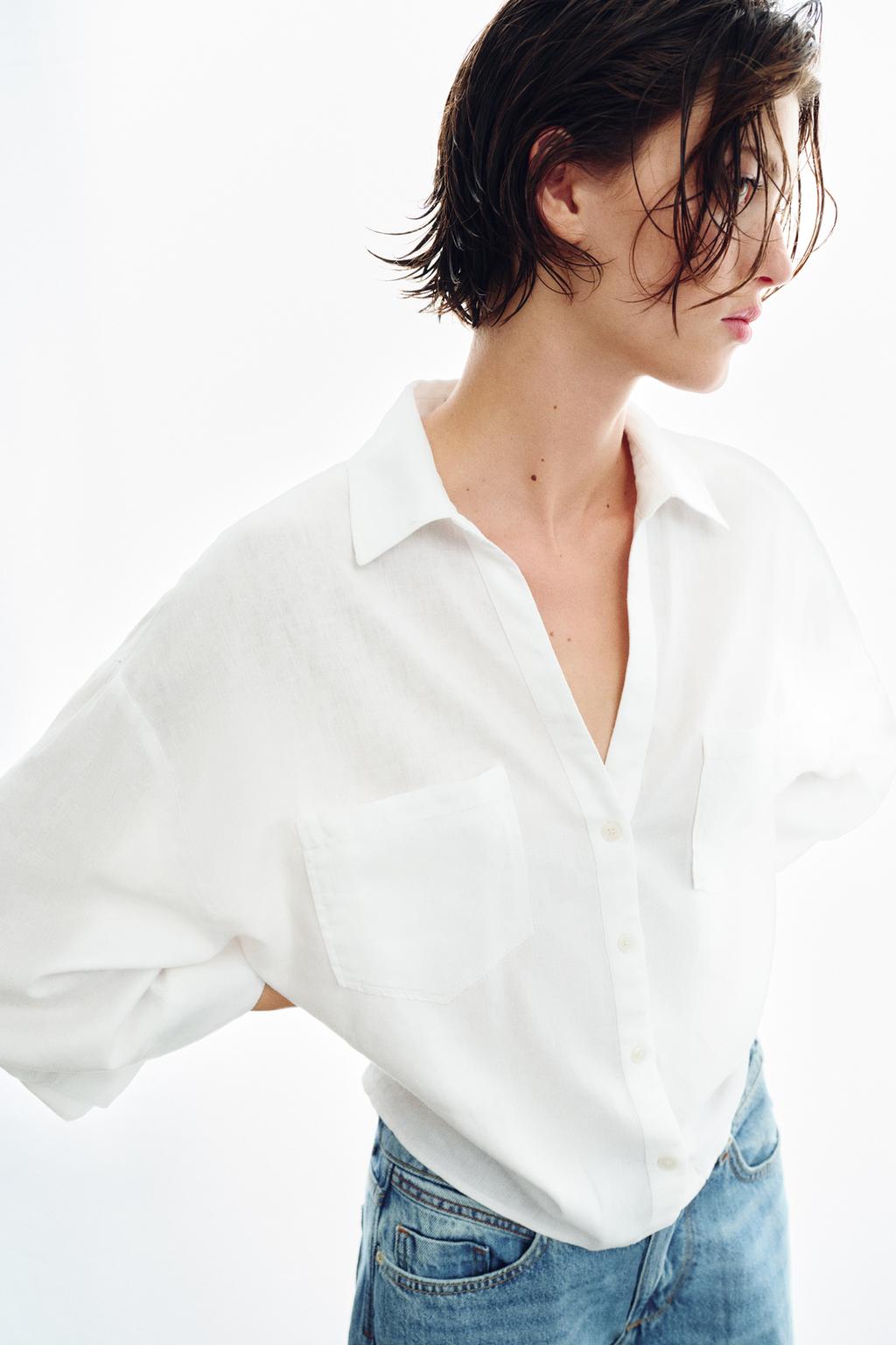 СВОБОДНАЯ РУБАШКА ИЗ СМЕСОВОГО ЛЬНА