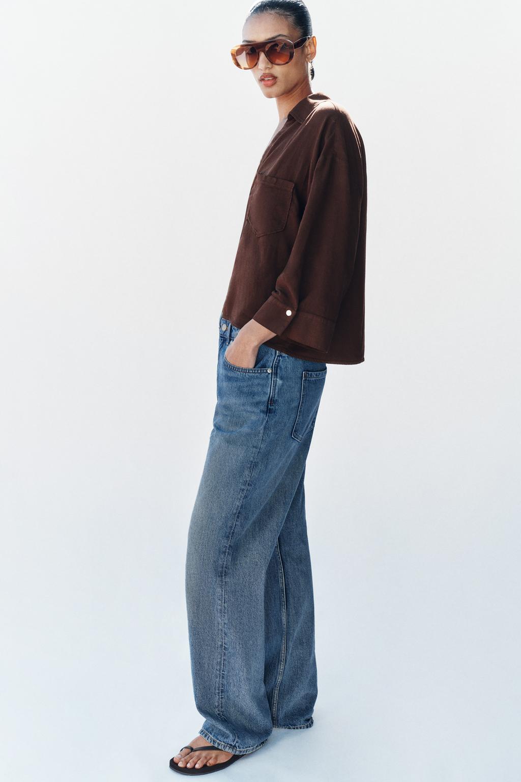 РУБАШКА СВОБОДНОГО КРОЯ ИЗ СМЕСОВОГО ЛЬНА