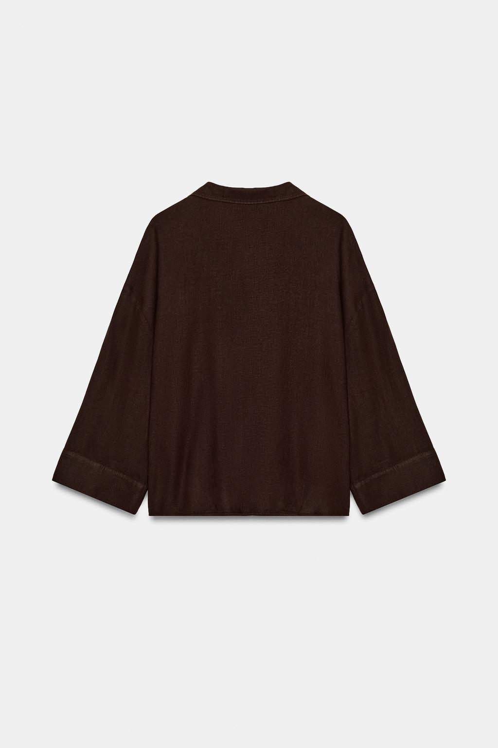 РУБАШКА СВОБОДНОГО КРОЯ ИЗ СМЕСОВОГО ЛЬНА