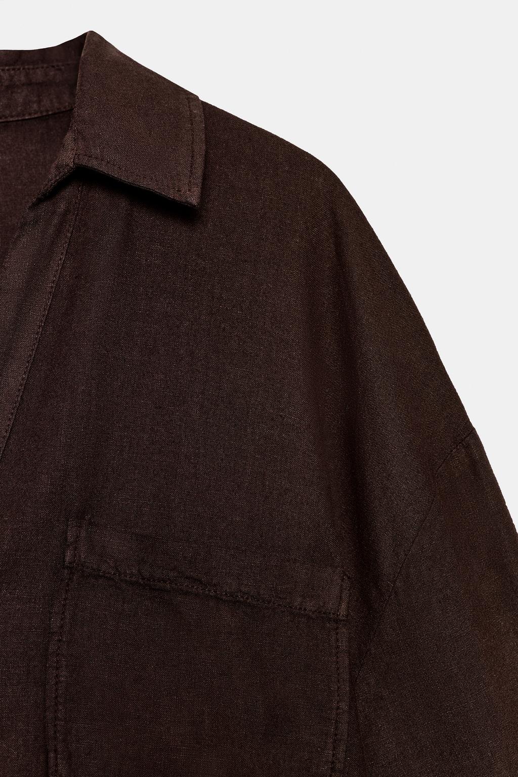 РУБАШКА СВОБОДНОГО КРОЯ ИЗ СМЕСОВОГО ЛЬНА