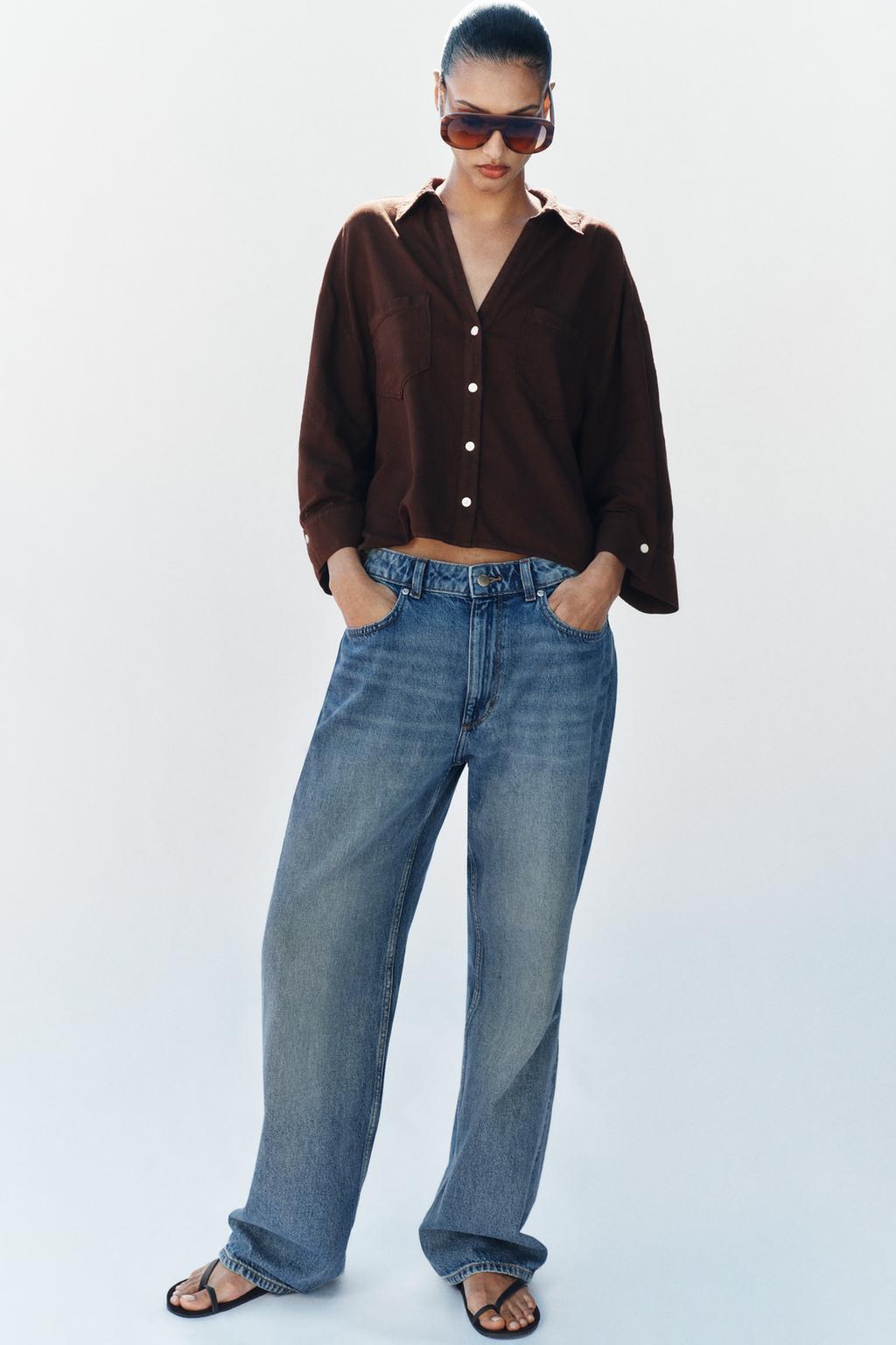 РУБАШКА СВОБОДНОГО КРОЯ ИЗ СМЕСОВОГО ЛЬНА