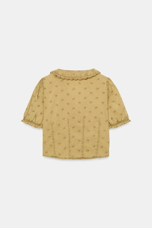 Рубашка с воротником питера пэна с вышивкой- Заказать в России