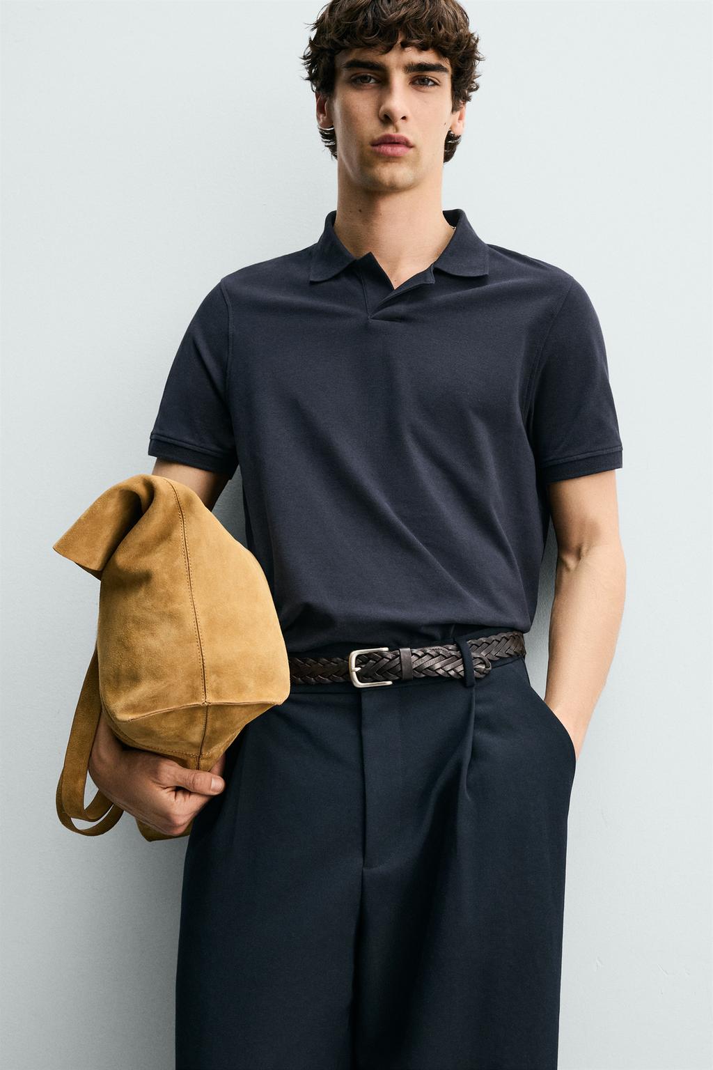 Поло с текстурой пике