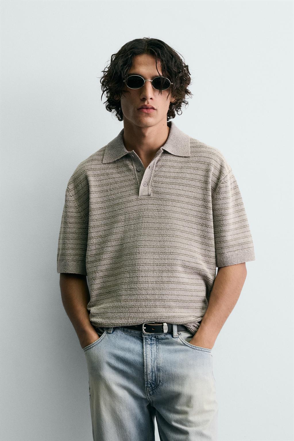 ПОЛО ИЗ РЕЛЬЕФНОГО БУКЛИРОВАННОГО ТРИКОТАЖА