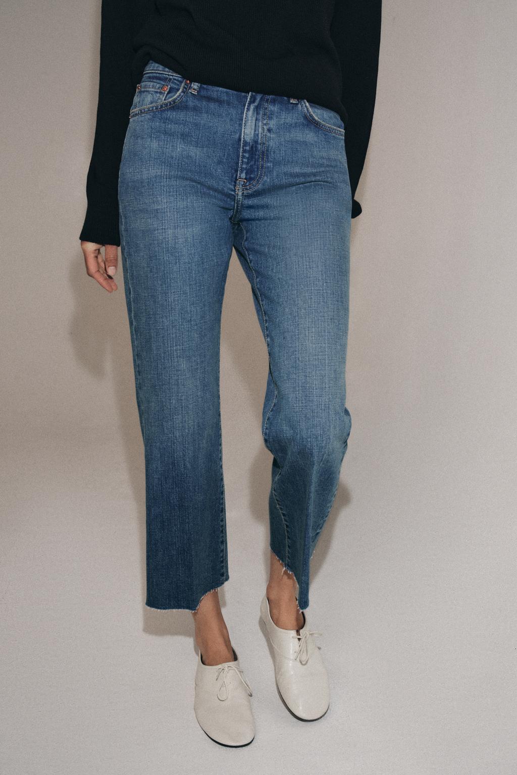 УКОРОЧЕННЫЕ ДЖИНСЫ-КЛЕШ СО СРЕДНЕЙ ПОСАДКОЙ — ZW COLLECTION
