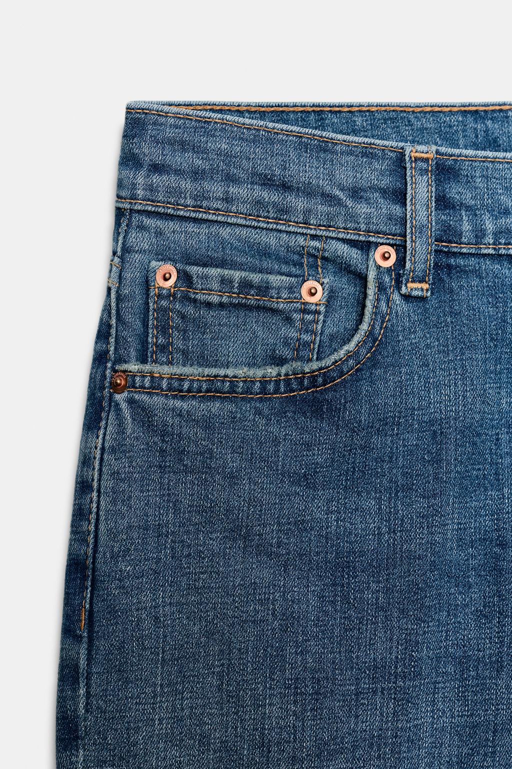 УКОРОЧЕННЫЕ ДЖИНСЫ-КЛЕШ СО СРЕДНЕЙ ПОСАДКОЙ — ZW COLLECTION