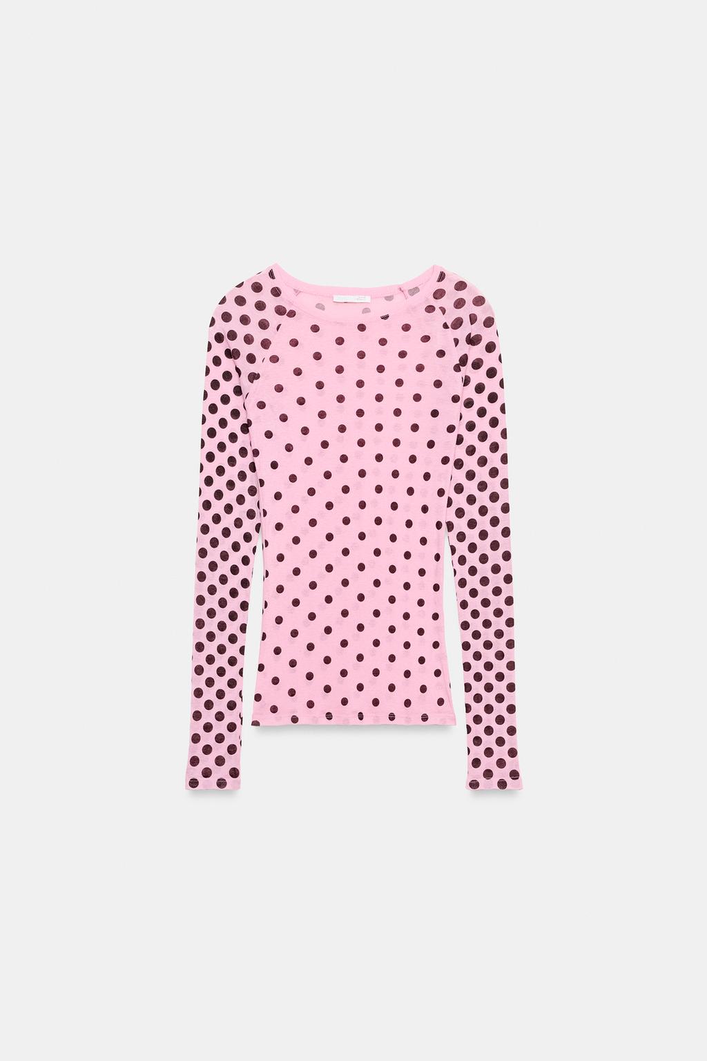 ФУТБОЛКА SUPIMA® В ГОРОШЕК С ДЛИННЫМИ РУКАВАМИ