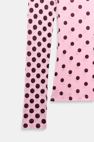 Футболка Supima® в горошек с длинными рукавами- Заказать в России