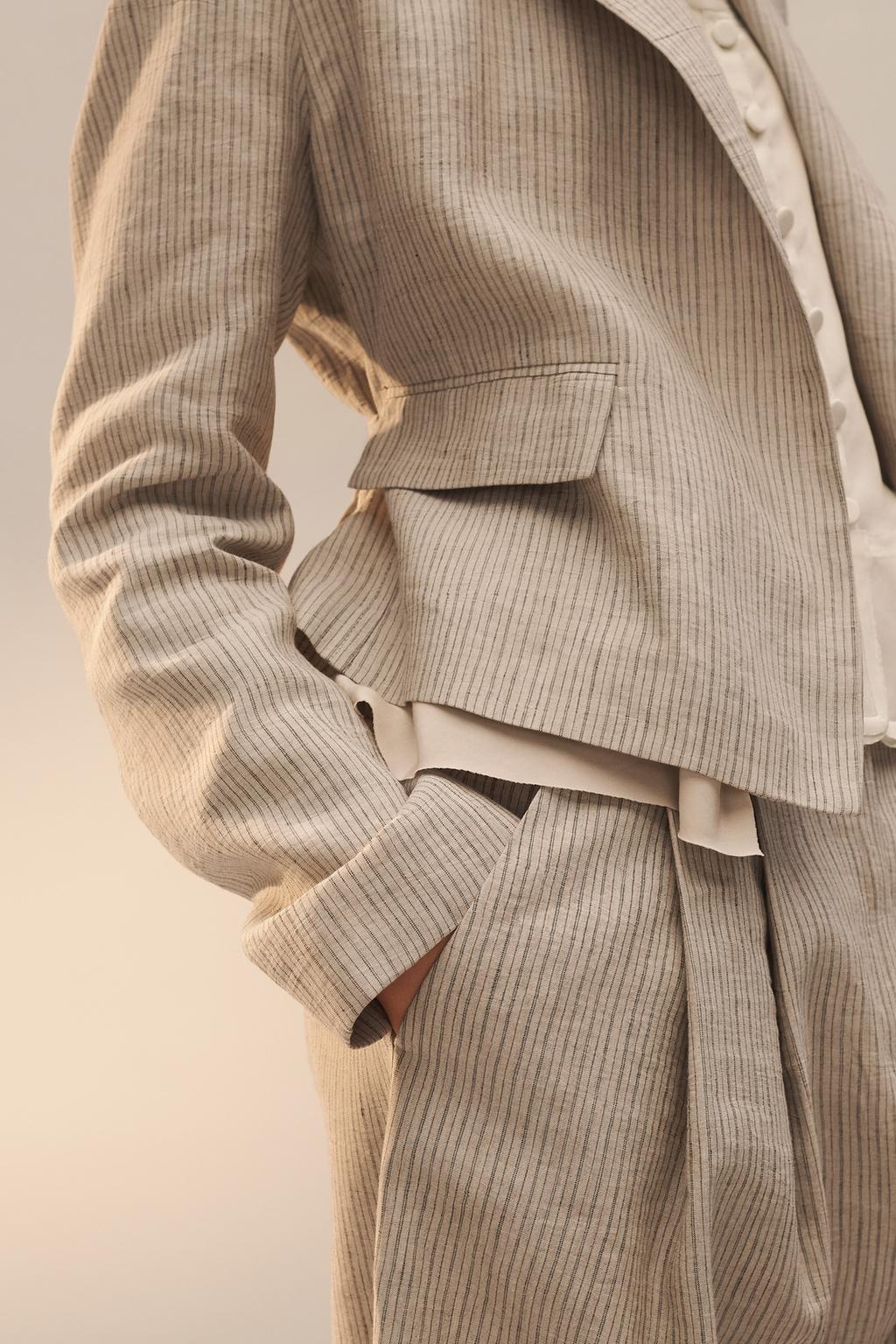 Пиджак из льняно-хлопкового плетения в полоску (limited edition)