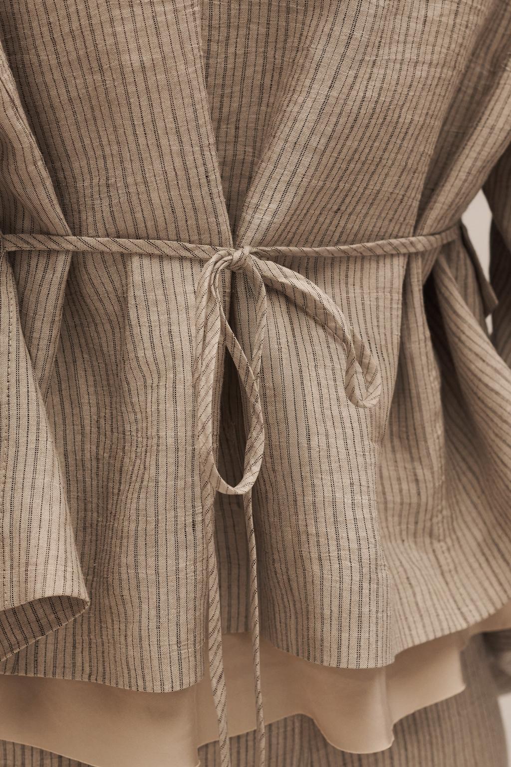 Пиджак из льняно-хлопкового плетения в полоску (limited edition)