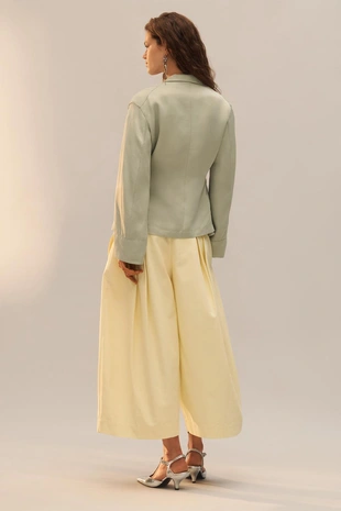 Эксклюзивный атласный блейзер с карманами- Заказать в России