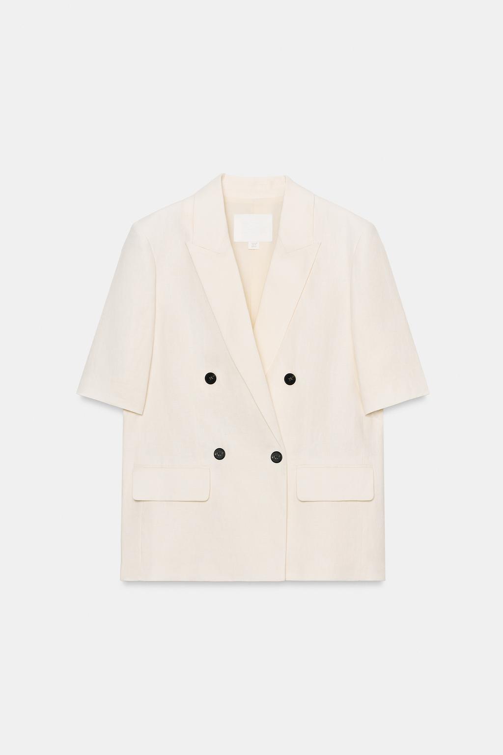 БЛЕЙЗЕР ИЗ ЛЬНА С КОРОТКИМИ РУКАВАМИ — ZW COLLECTION