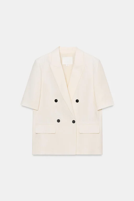БЛЕЙЗЕР ИЗ ЛЬНА С КОРОТКИМИ РУКАВАМИ — коллекция Zara «ZW»