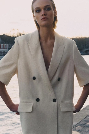 Блейзер из льна с короткими рукавами — Zw Collection- Заказать в России