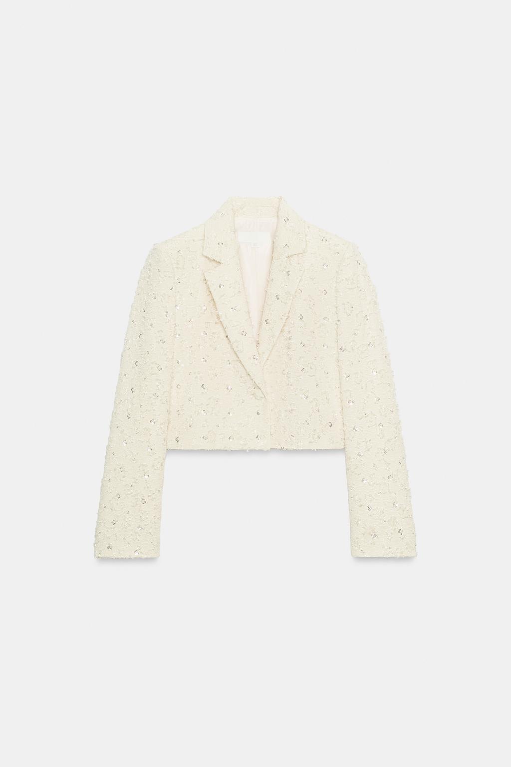 УКОРОЧЕННЫЙ БЛЕЙЗЕР С БАХРОМОЙ И БИСЕРОМ