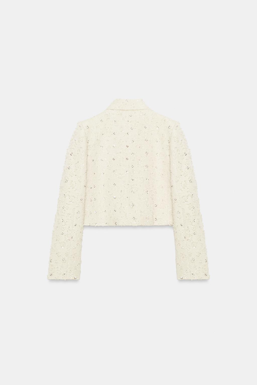 УКОРОЧЕННЫЙ БЛЕЙЗЕР С БАХРОМОЙ И БИСЕРОМ