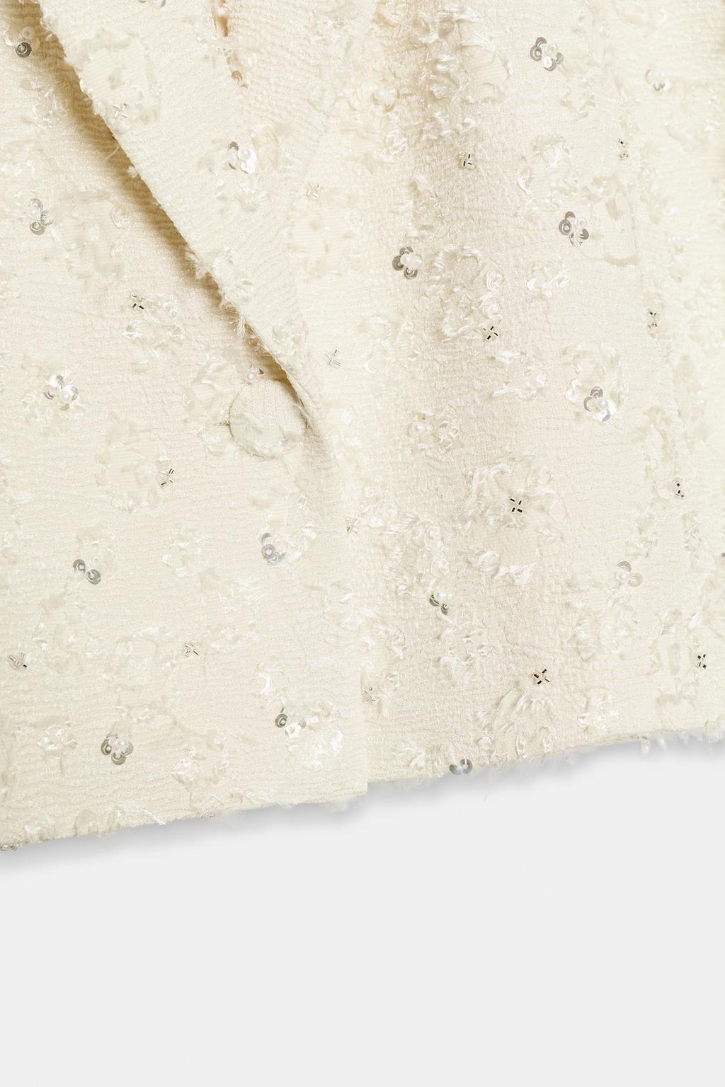 УКОРОЧЕННЫЙ БЛЕЙЗЕР С БАХРОМОЙ И БИСЕРОМ