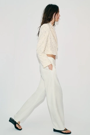 Укороченный блейзер с бахромой и бисером- Заказать в России