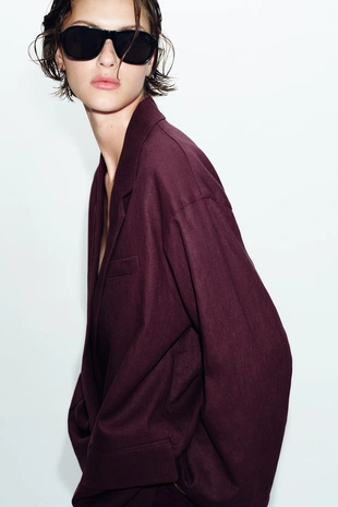 Двубортный блейзер из льна- Заказать в России