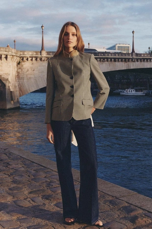 Блейзер в клетку с комбинированным воротником — Zw Collection- Заказать в России