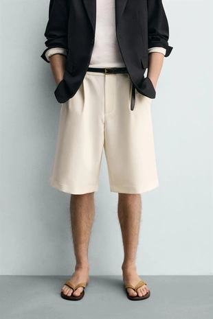 Свободные шорты со складками- Заказать в России