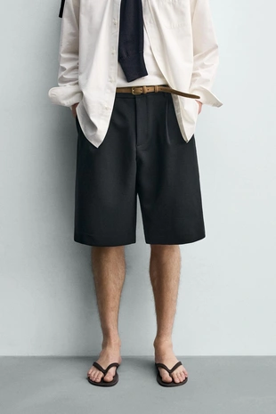 Свободные бермуды со складками- Заказать в России