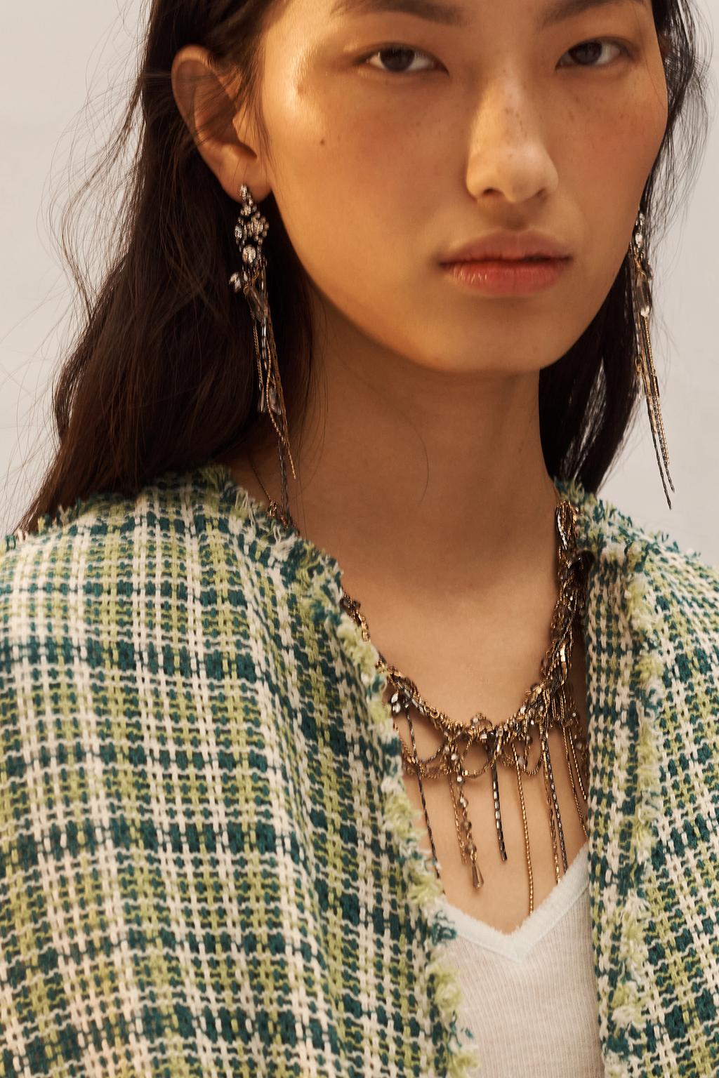 Пальто с отделкой бахромой из текстурированной ткани (limited edition)