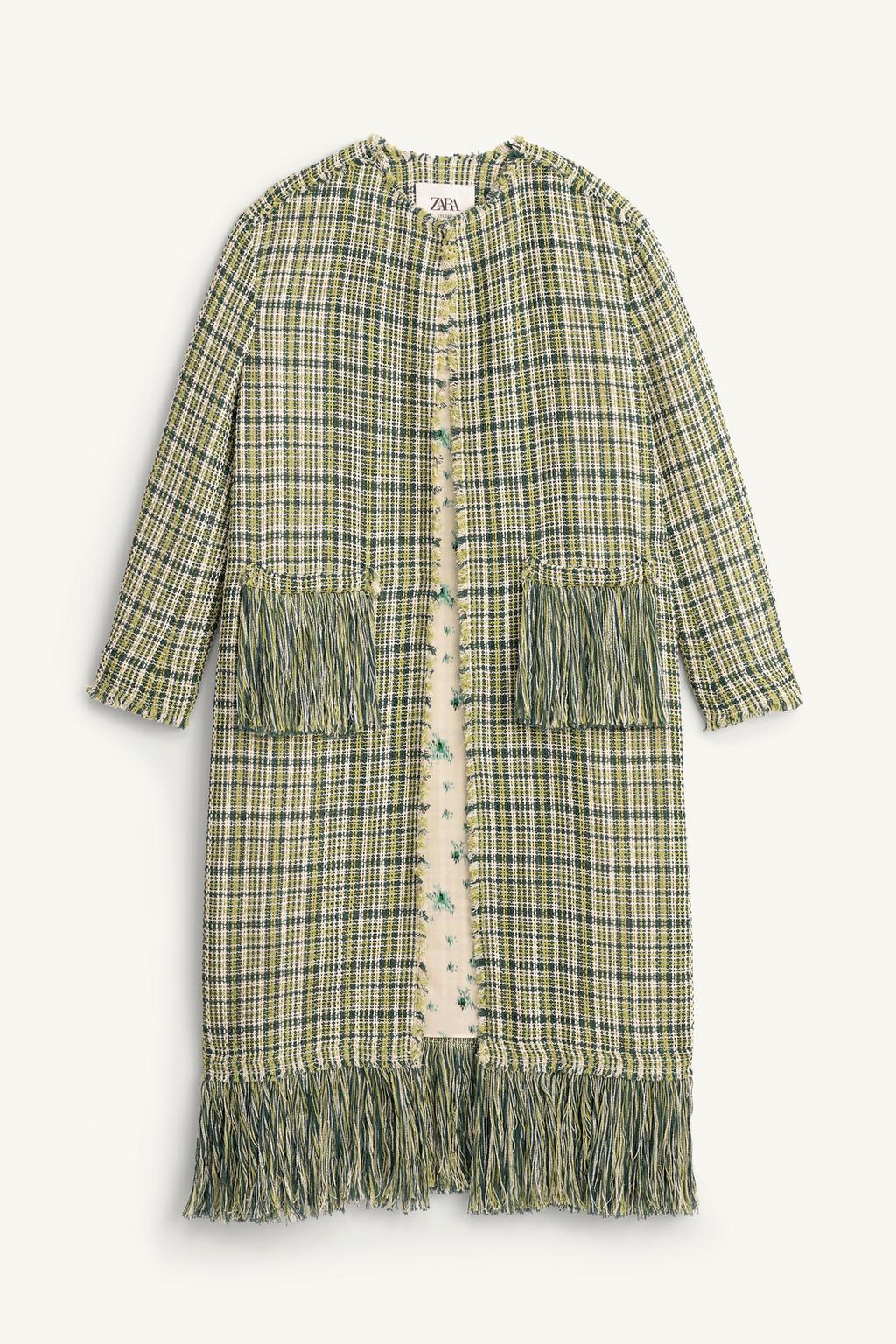 Пальто с отделкой бахромой из текстурированной ткани (limited edition)