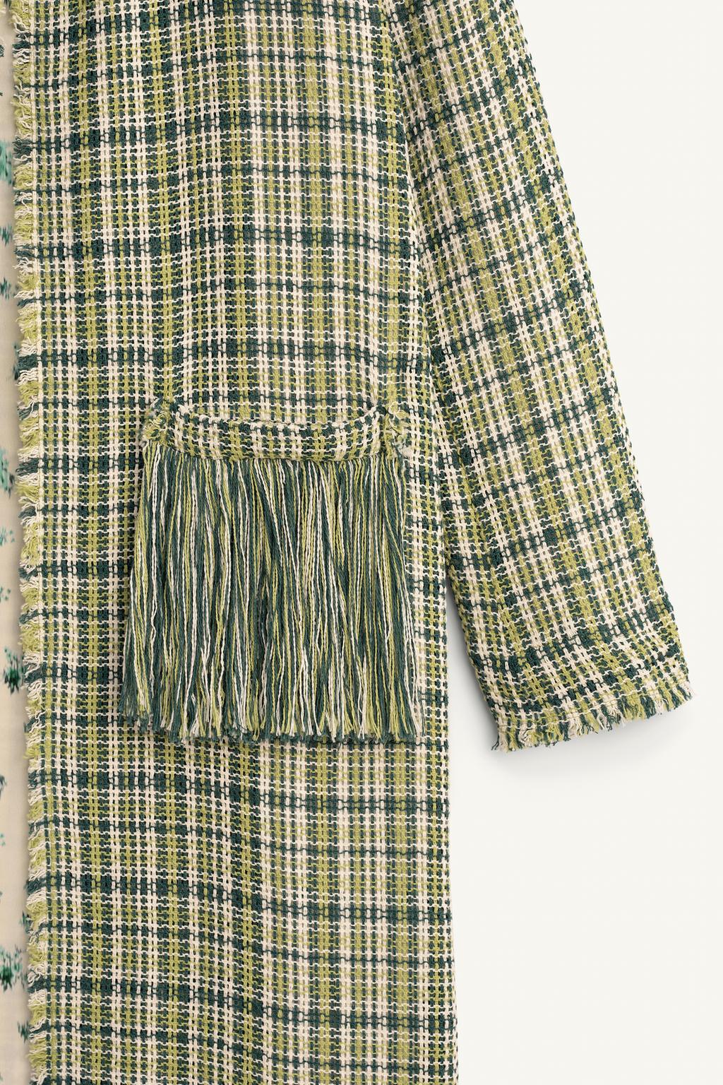 Пальто с отделкой бахромой из текстурированной ткани (limited edition)