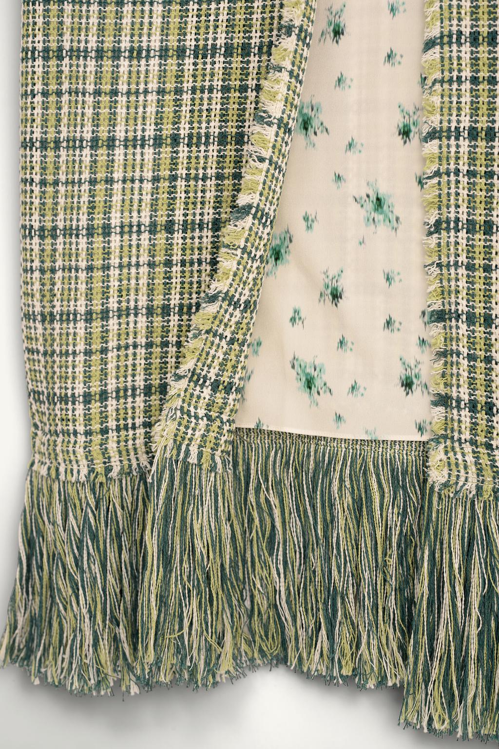 Пальто с отделкой бахромой из текстурированной ткани (limited edition)