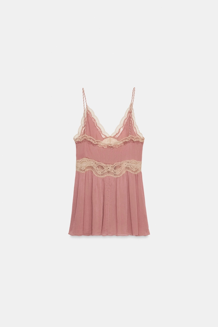 Топ-майка с кружевными оборками коллекции zw