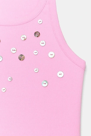 Топ в рубчик с пуговицами