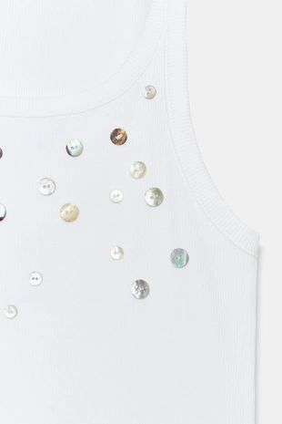 Топ в рубчик с пуговицами