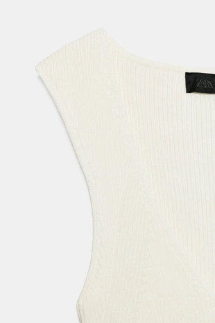 Топ в рубчик с V-образным вырезом- Заказать в России