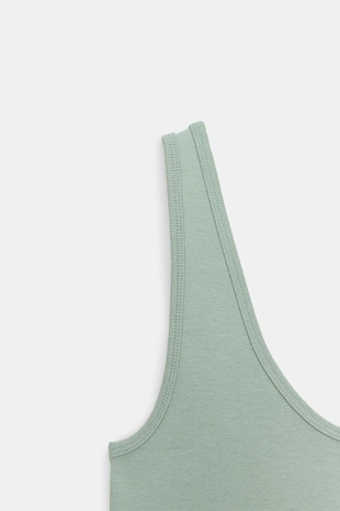 Хлопковый топ на бретелях- Заказать в России