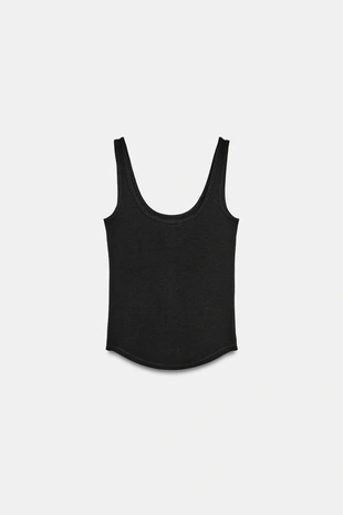 Хлопковый топ на бретелях- Заказать в России