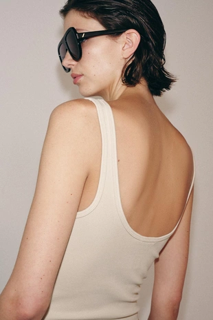 Хлопковый топ на бретелях