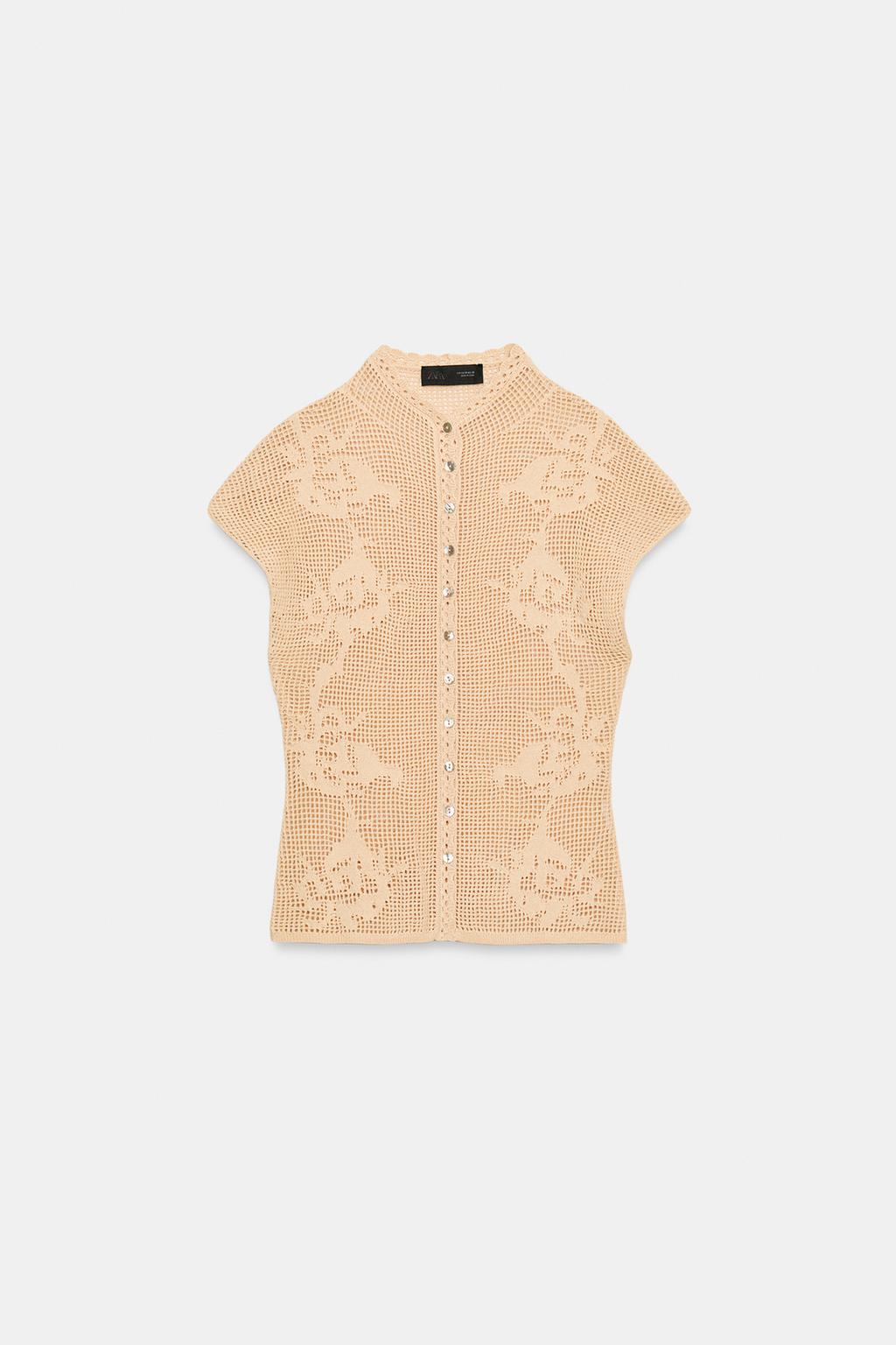 ТРИКОТАЖНЫЙ ТОП С УЗОРОМ POINTELLE