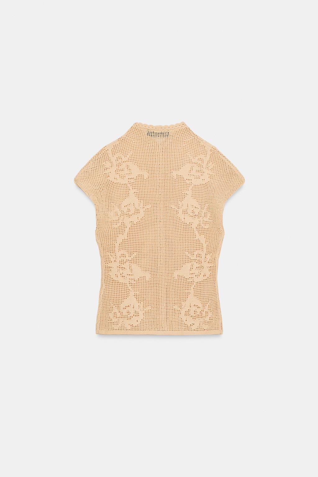 ТРИКОТАЖНЫЙ ТОП С УЗОРОМ POINTELLE