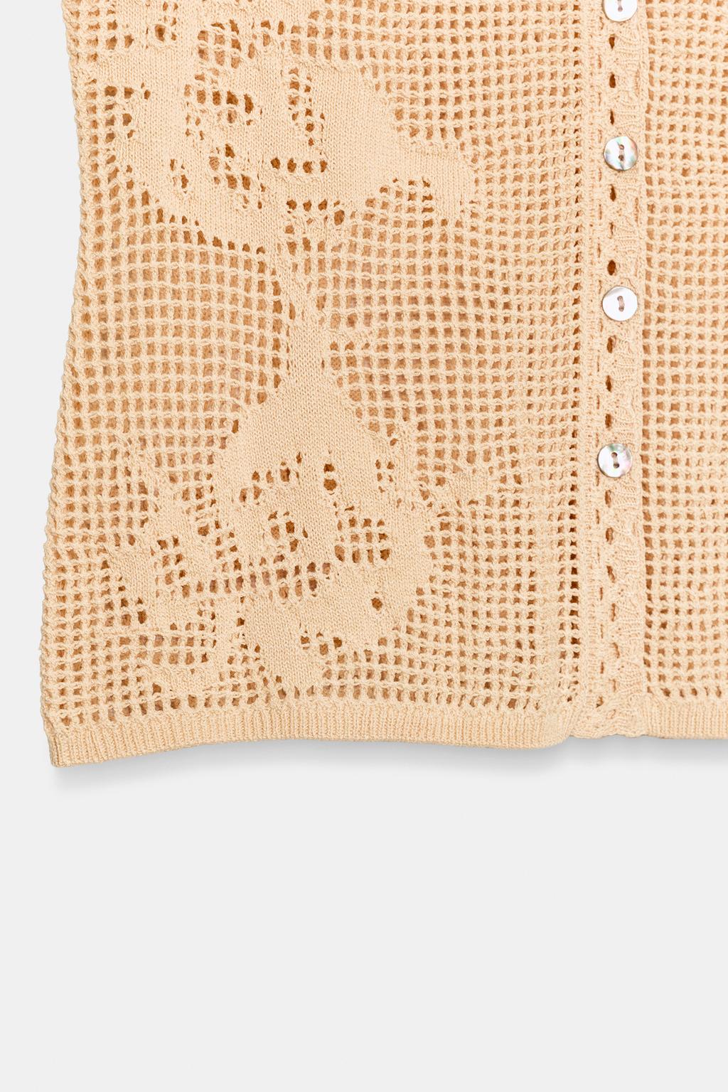 ТРИКОТАЖНЫЙ ТОП С УЗОРОМ POINTELLE