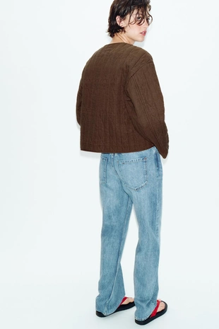 Стёганая куртка из льна