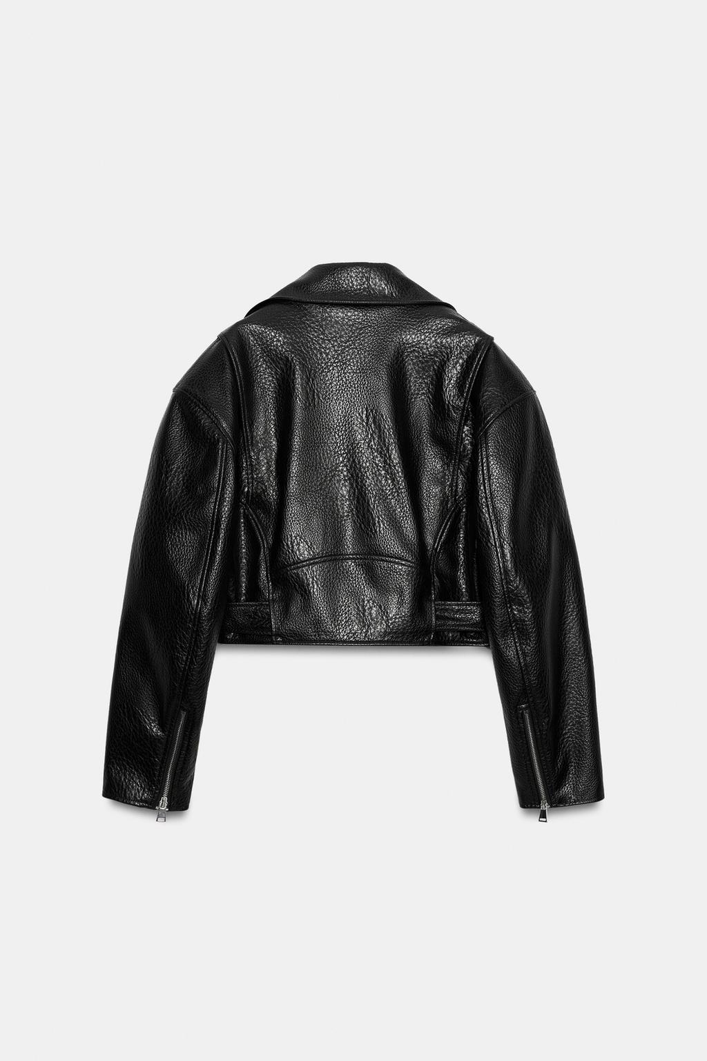 КУРТКА В БАЙКЕРСКОМ СТИЛЕ ИЗ ИСКУССТВЕННОЙ КОЖИ